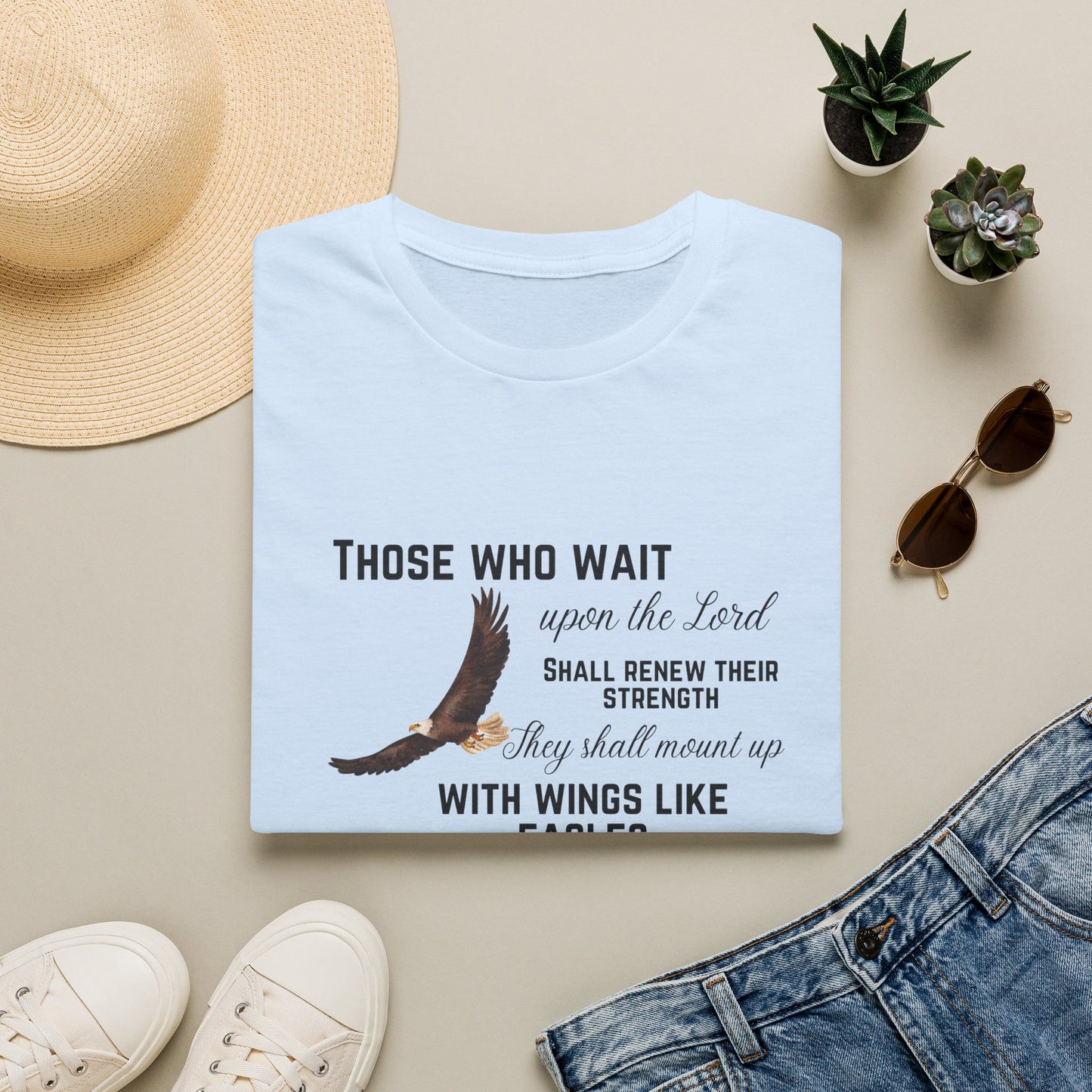 Those Who Wait Upon the Lord T-Shirt — Isaiah Eagles Faith Tee