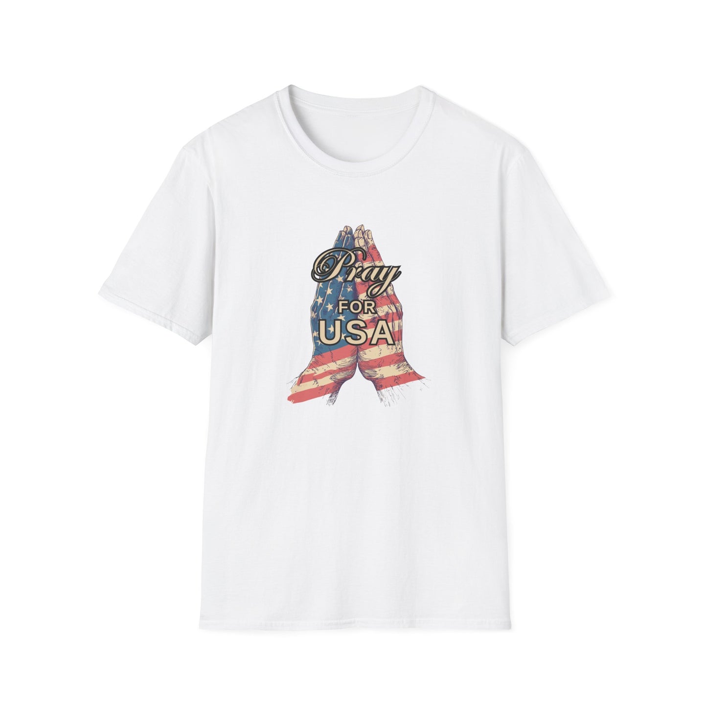 Pray for USA T-Shirt — Patriotic Praying Hands Tee