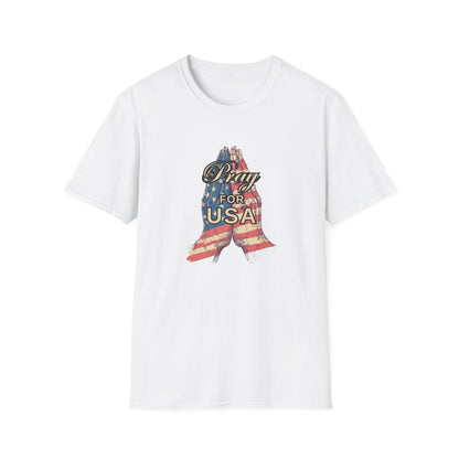 Pray for USA T-Shirt — Patriotic Praying Hands Tee