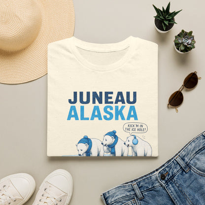 Juneau Alaska Polar Bears T-Shirt — 'Watch Out For Ice Holes' Cute Arctic Souvenir