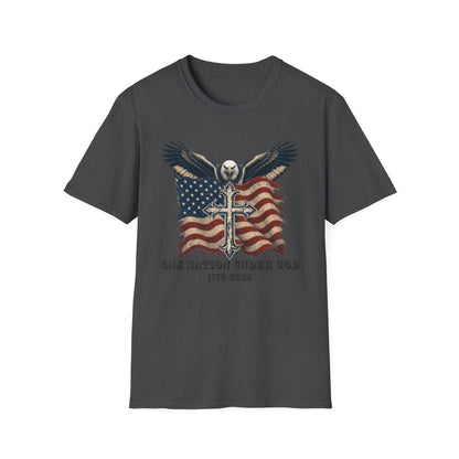 Patriotic Eagle Cross T‑Shirt — American Flag Faith Graphic