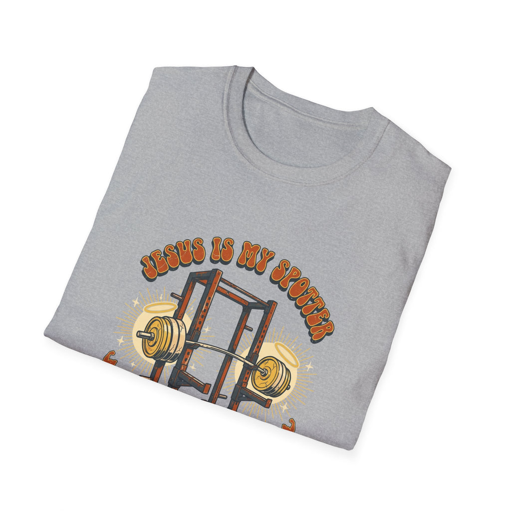 Jesus Is My Spotter Weight Lifting T Shirt