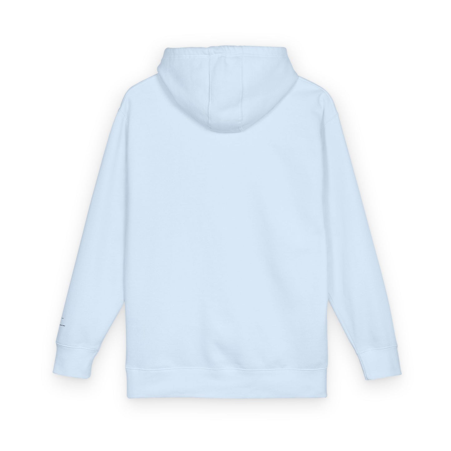 Minimal Cross Hoodie — Small Chest & Sleeve Faith Graphic