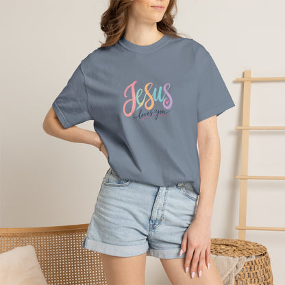 Jesus Loves You Pastel Rainbow T-Shirt