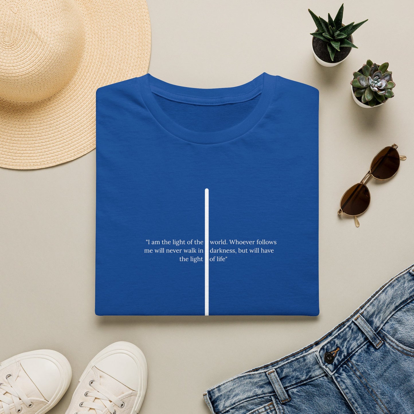 Light of The World Cross T shirt (John 8:12)