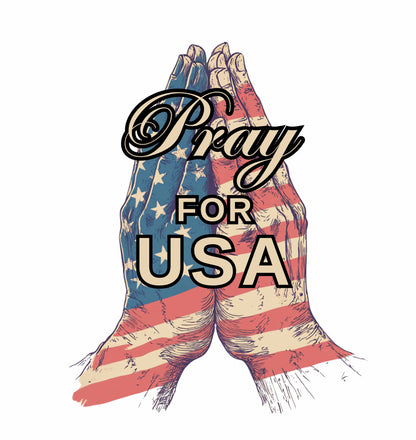 Pray for USA T-Shirt — Patriotic Praying Hands Tee