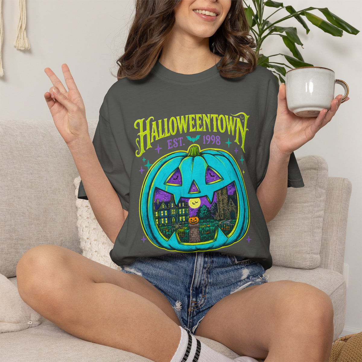 Halloweentown Pumpkin Tee — Retro Halloween Graphic T-Shirt