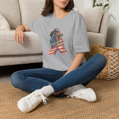 Pray for USA T-Shirt — Patriotic Praying Hands Tee