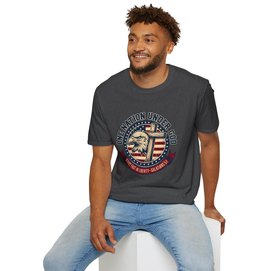 One Nation Under God Eagle American Flag T Shirt