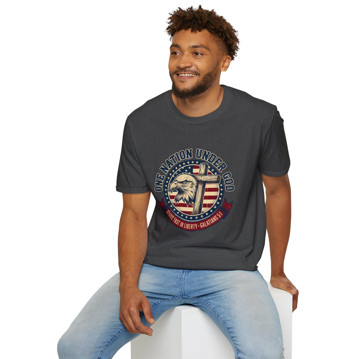 One Nation Under God Eagle American Flag T Shirt