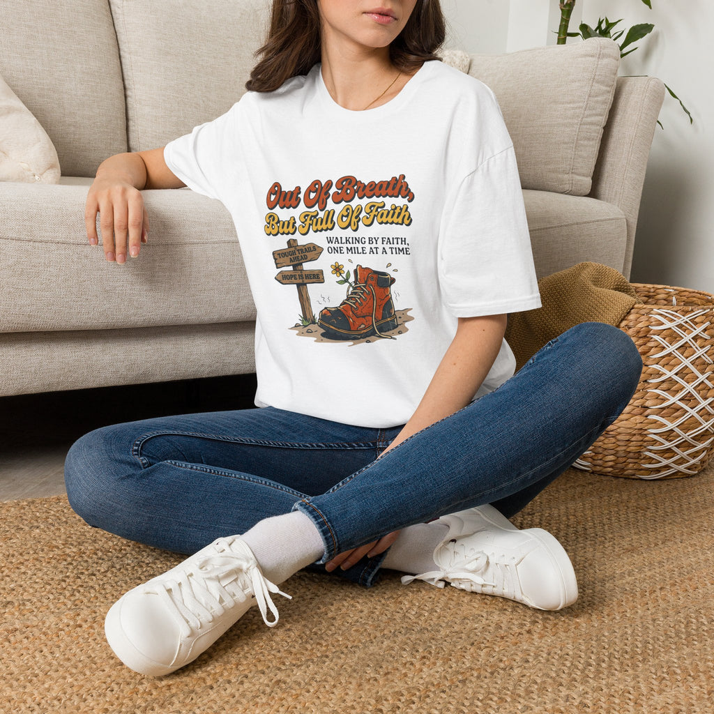 Out of Breath But Full of Faith Walking/ Hiking T Shirt