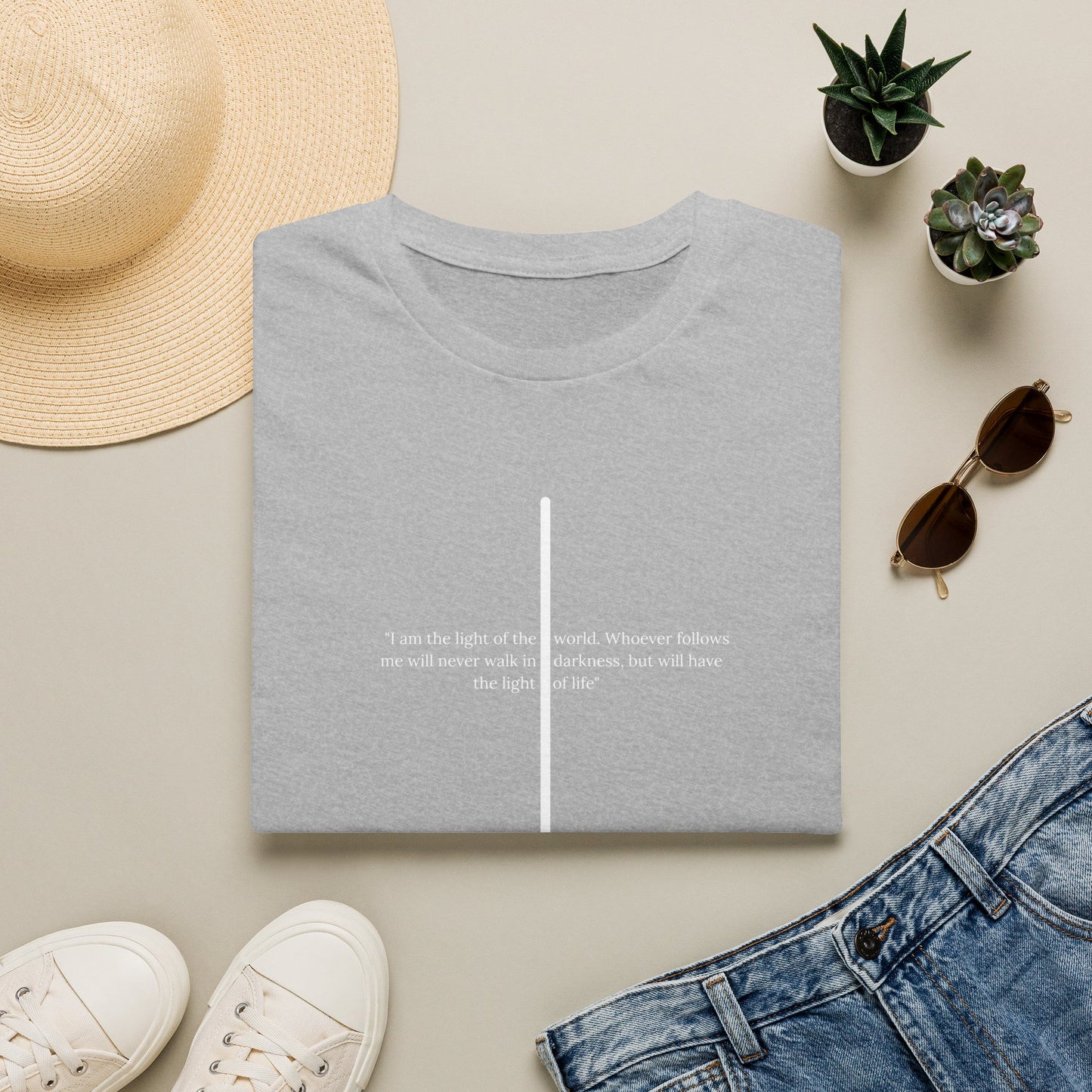 Light of The World Cross T shirt (John 8:12)