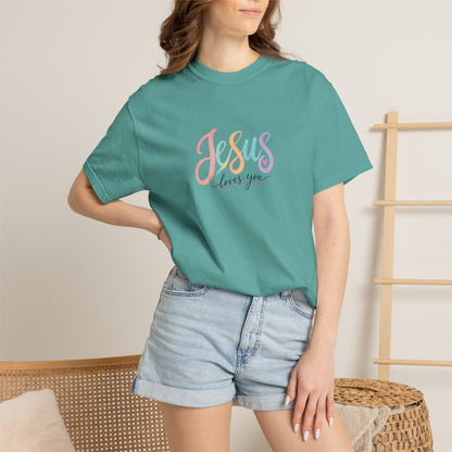 Jesus Loves You Pastel Rainbow T-Shirt