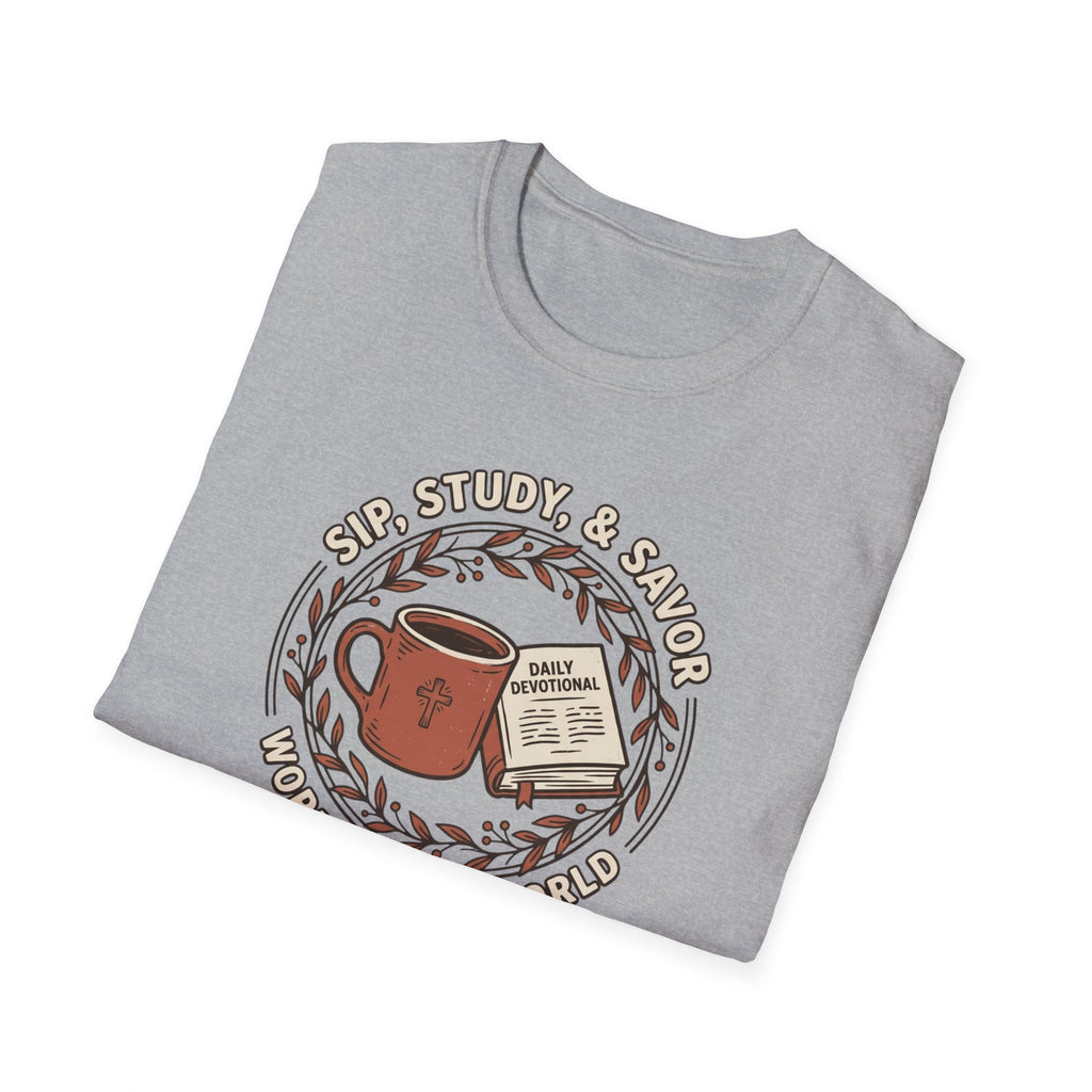 Sip, Study & Savor Coffee and Bible Lover T Shirt
