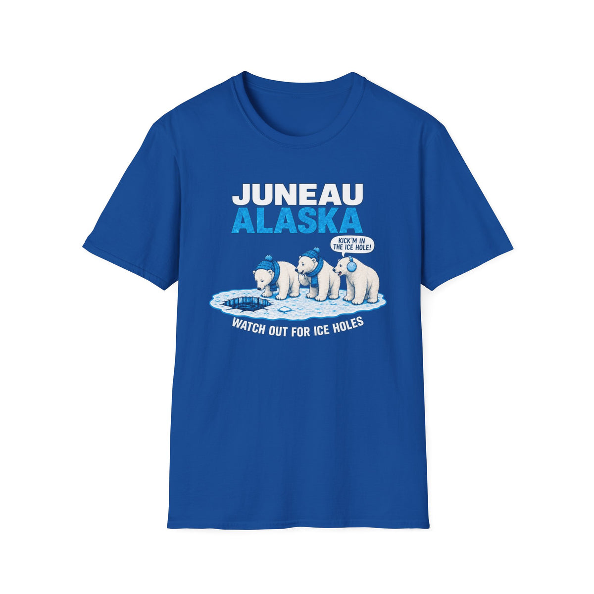 Juneau Alaska Polar Bear T‑Shirt – "Watch Out for Ice Holes" Travel Souvenir