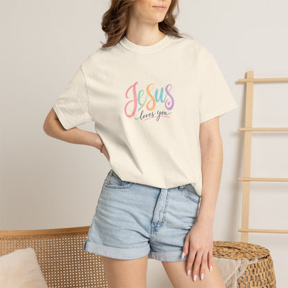 Jesus Loves You Pastel Rainbow T-Shirt