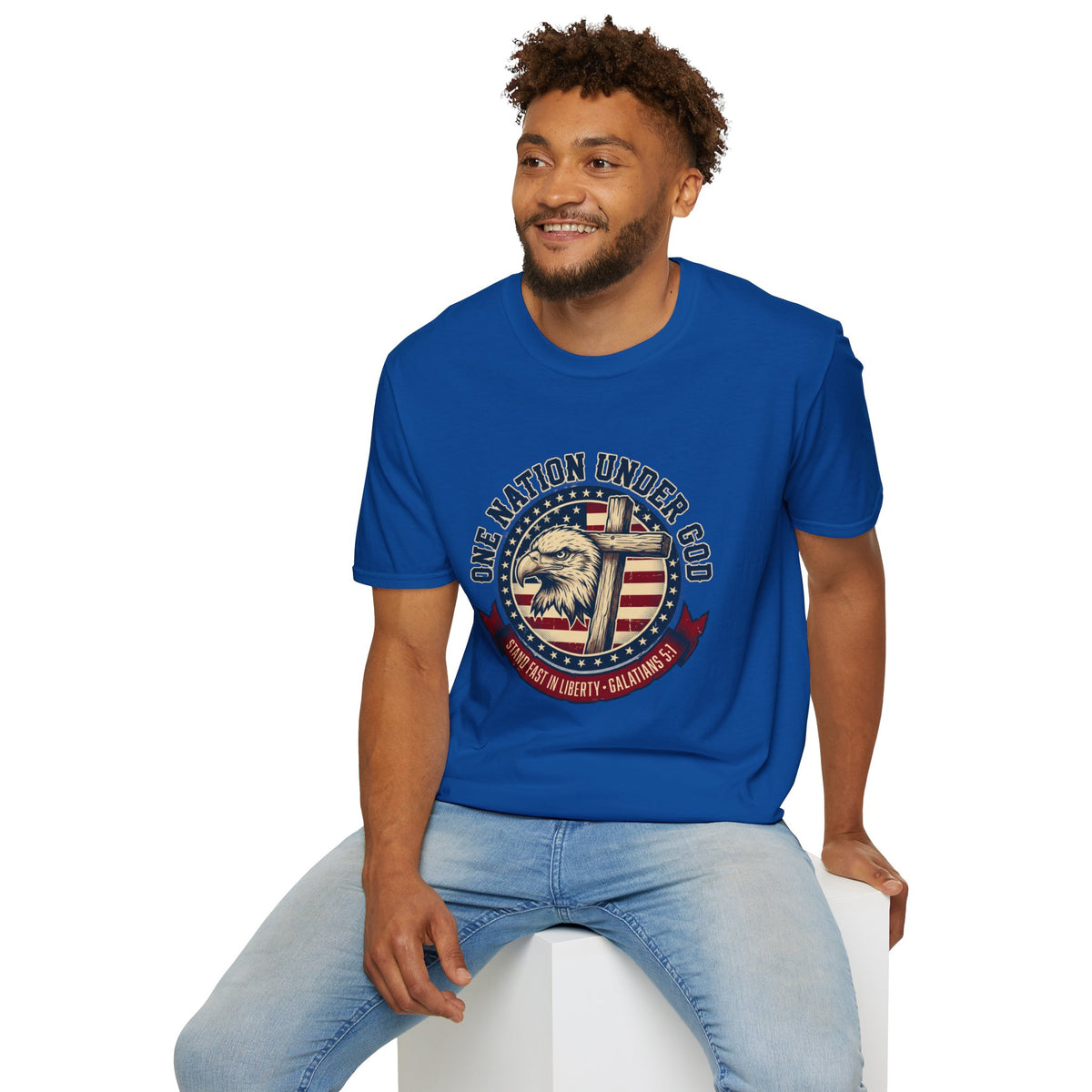 One Nation Under God Eagle American Flag T Shirt