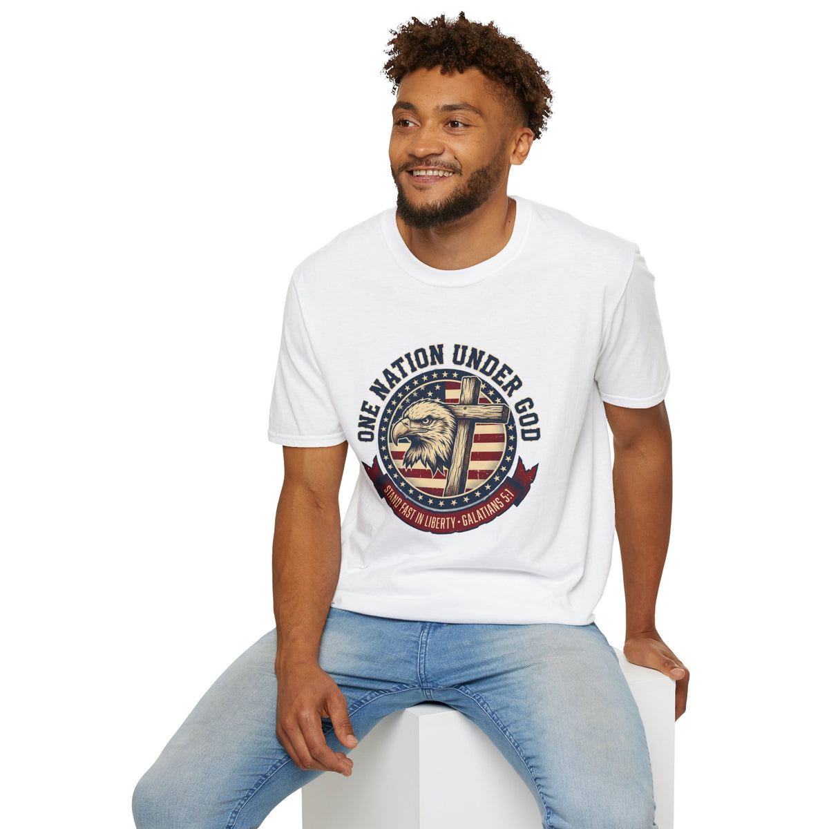 One Nation Under God Eagle American Flag T Shirt