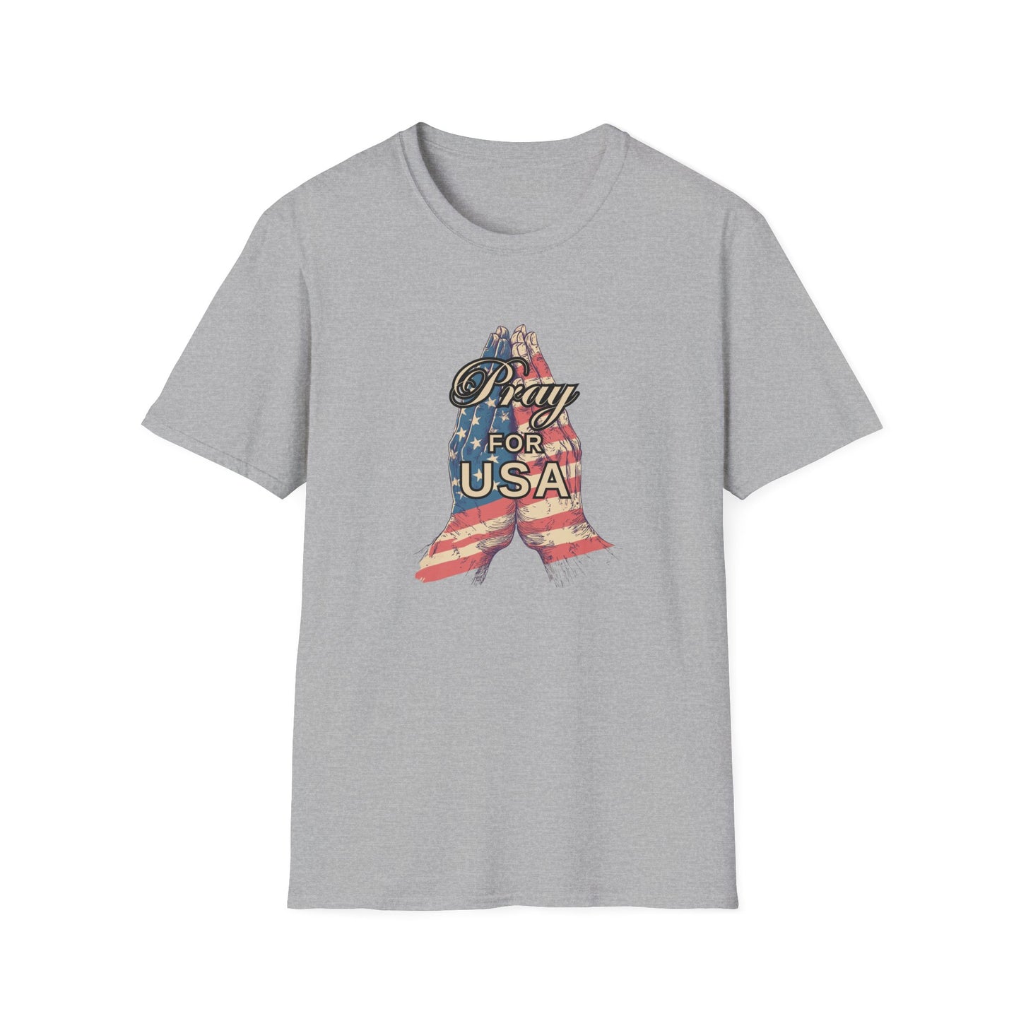 Pray for USA T-Shirt — Patriotic Praying Hands Tee