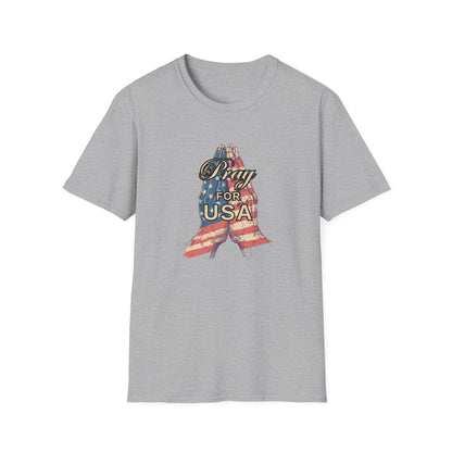 Pray for USA T-Shirt — Patriotic Praying Hands Tee