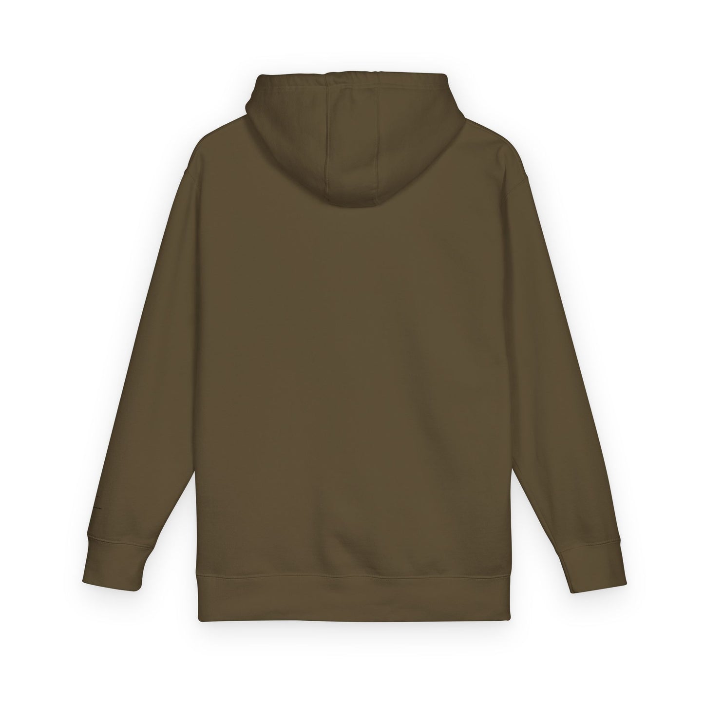 Minimal Cross Hoodie — Small Chest & Sleeve Faith Graphic