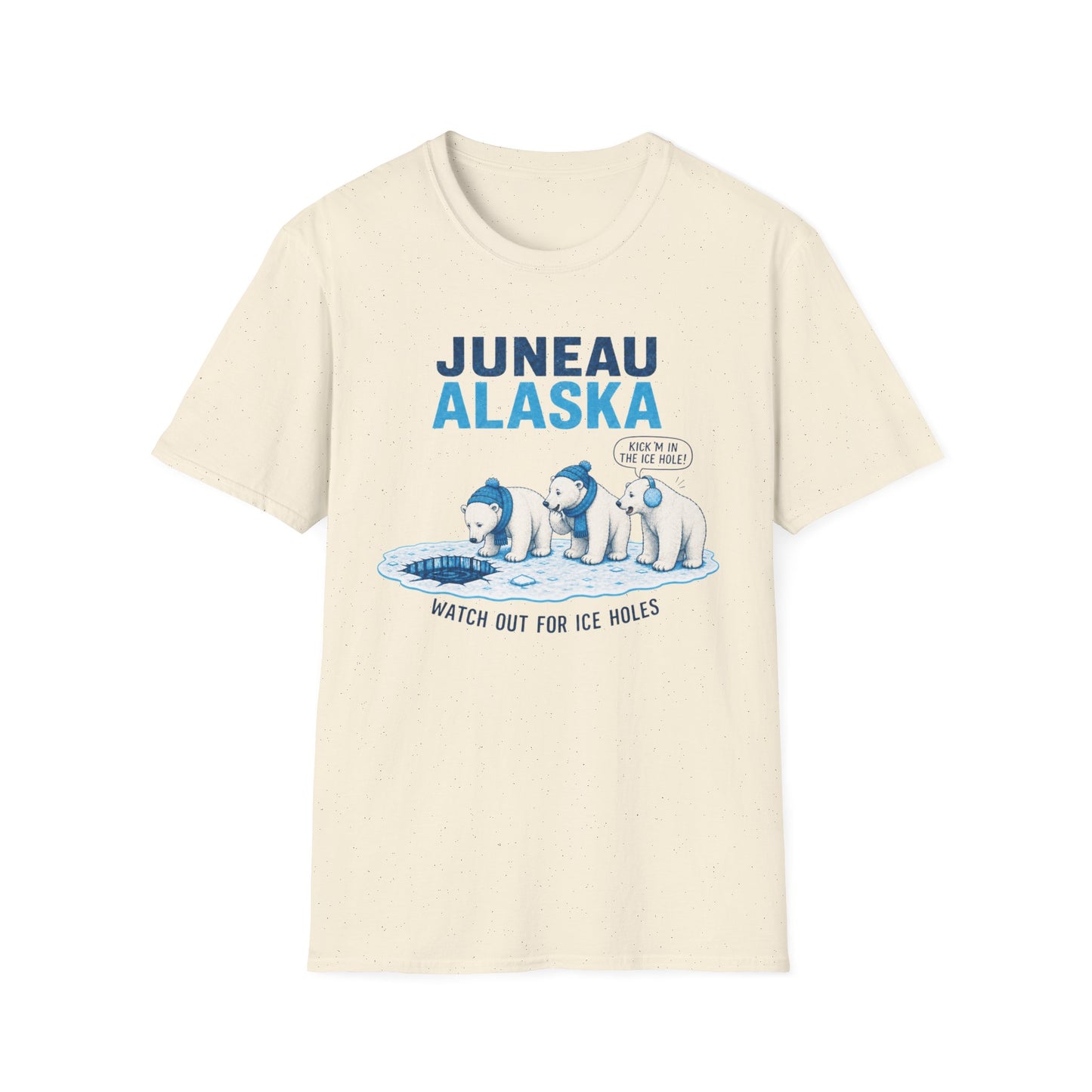 Juneau Alaska Polar Bears T-Shirt — 'Watch Out For Ice Holes' Cute Arctic Souvenir
