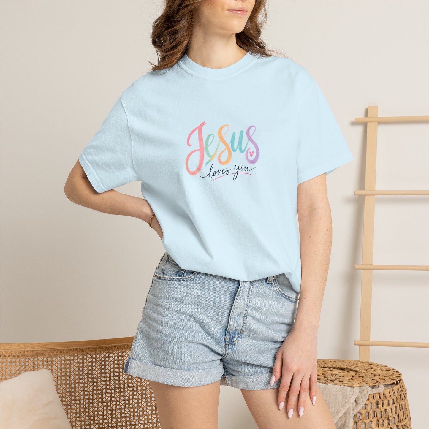 Jesus Loves You Pastel Rainbow T-Shirt