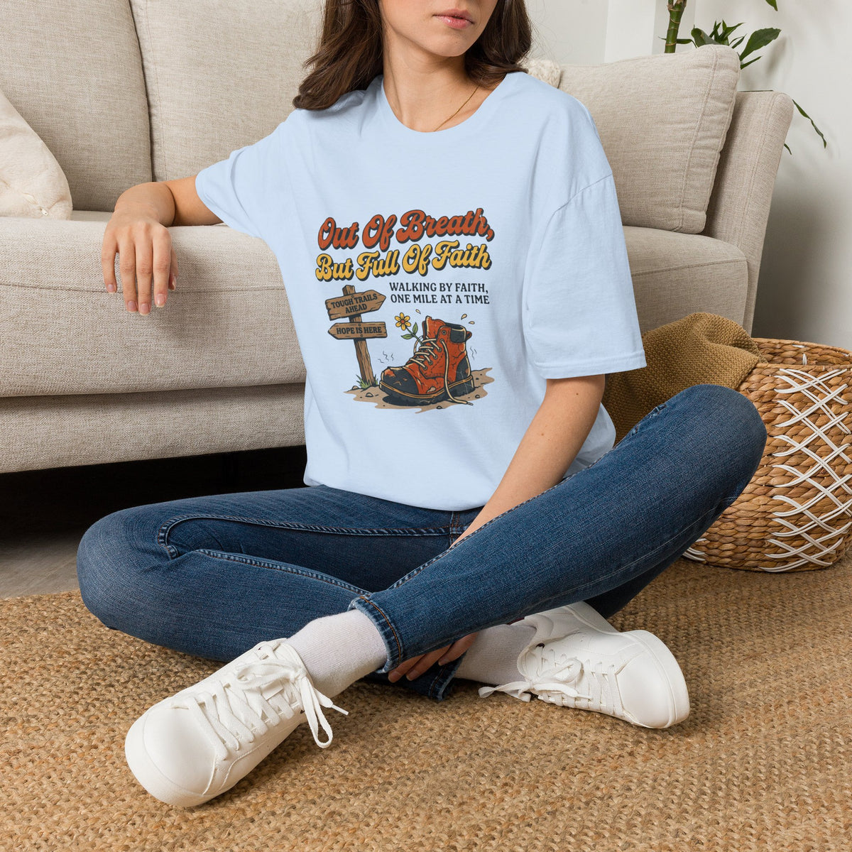 Out of Breath But Full of Faith Walking/ Hiking T Shirt