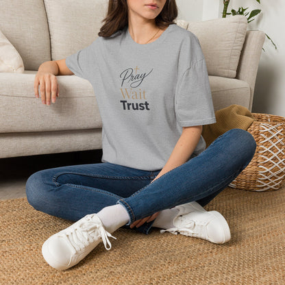 Pray Wait Trust T‑Shirt — Inspirational Christian Faith Tee