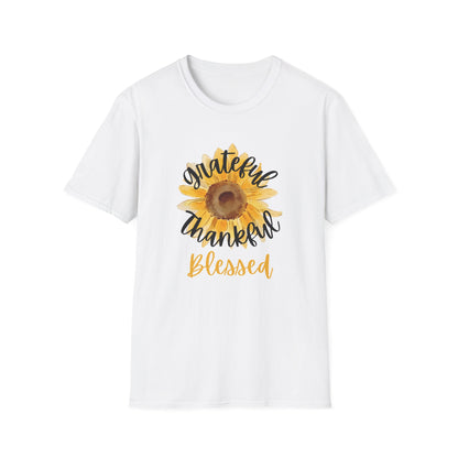 Grateful Thankful Blessed Sunflower T-Shirt