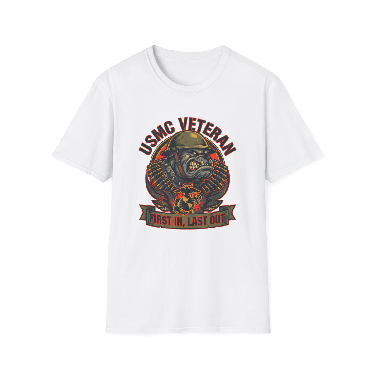 USMC Veteran “First In, Last Out” Bulldog T-Shirt