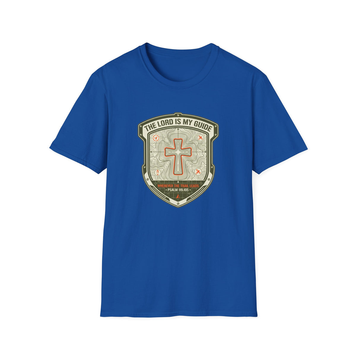The Lord Is My Guide Christian Hiking/Topographic T Shirt