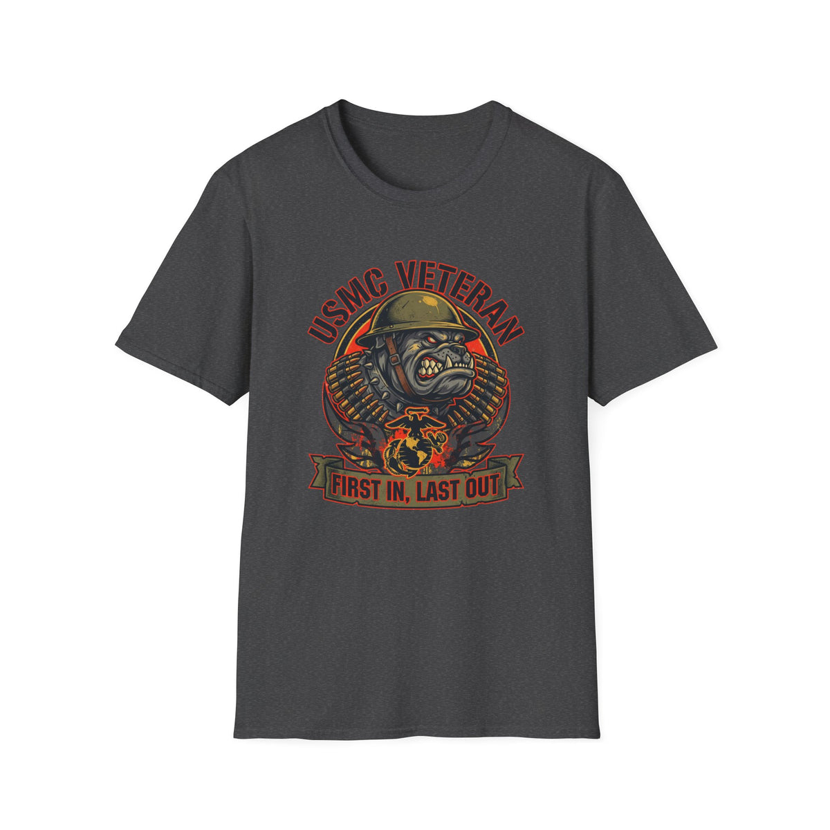 USMC Veteran “First In, Last Out” Bulldog T-Shirt