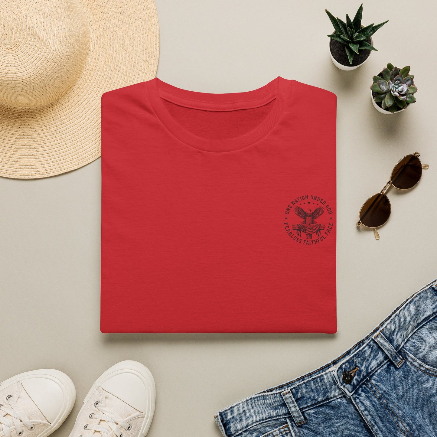 American Eagle Chest Logo T-Shirt — Minimalist Patriotic Graphic Tee