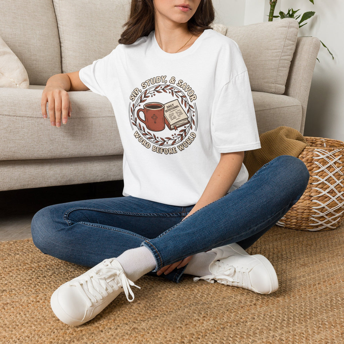 Sip, Study & Savor Coffee and Bible Lover T Shirt