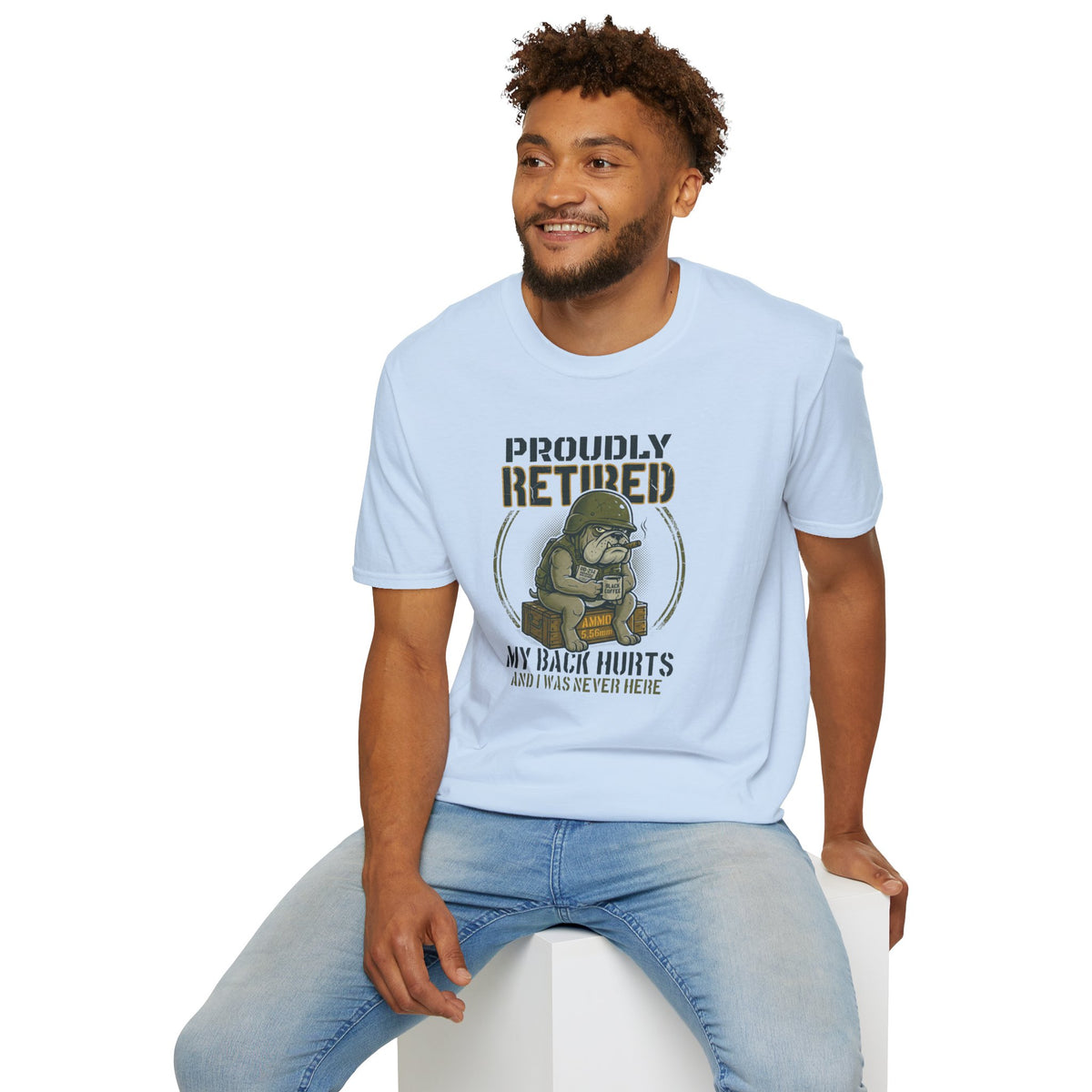 Proudly Retired My Back Hurts T-Shirt - Funny Veteran Retirement Gift T Shirt