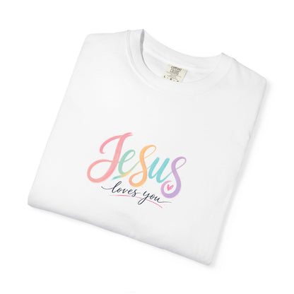 Jesus Loves You Pastel Rainbow T-Shirt