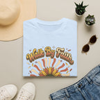 Walk by Faith Christian Sunflower Graphic T-Shirt