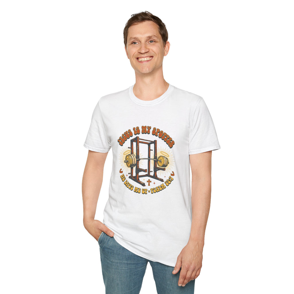 Jesus Is My Spotter Weight Lifting T Shirt