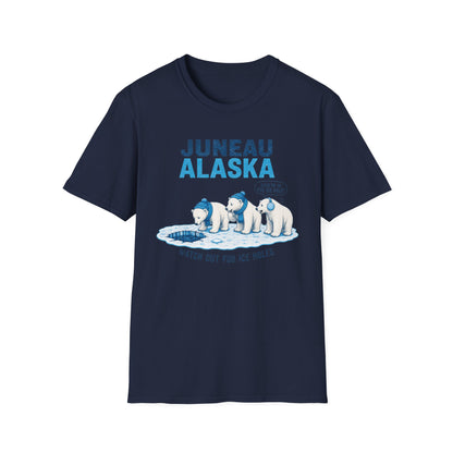 Juneau Alaska Polar Bears T-Shirt — 'Watch Out For Ice Holes' Cute Arctic Souvenir