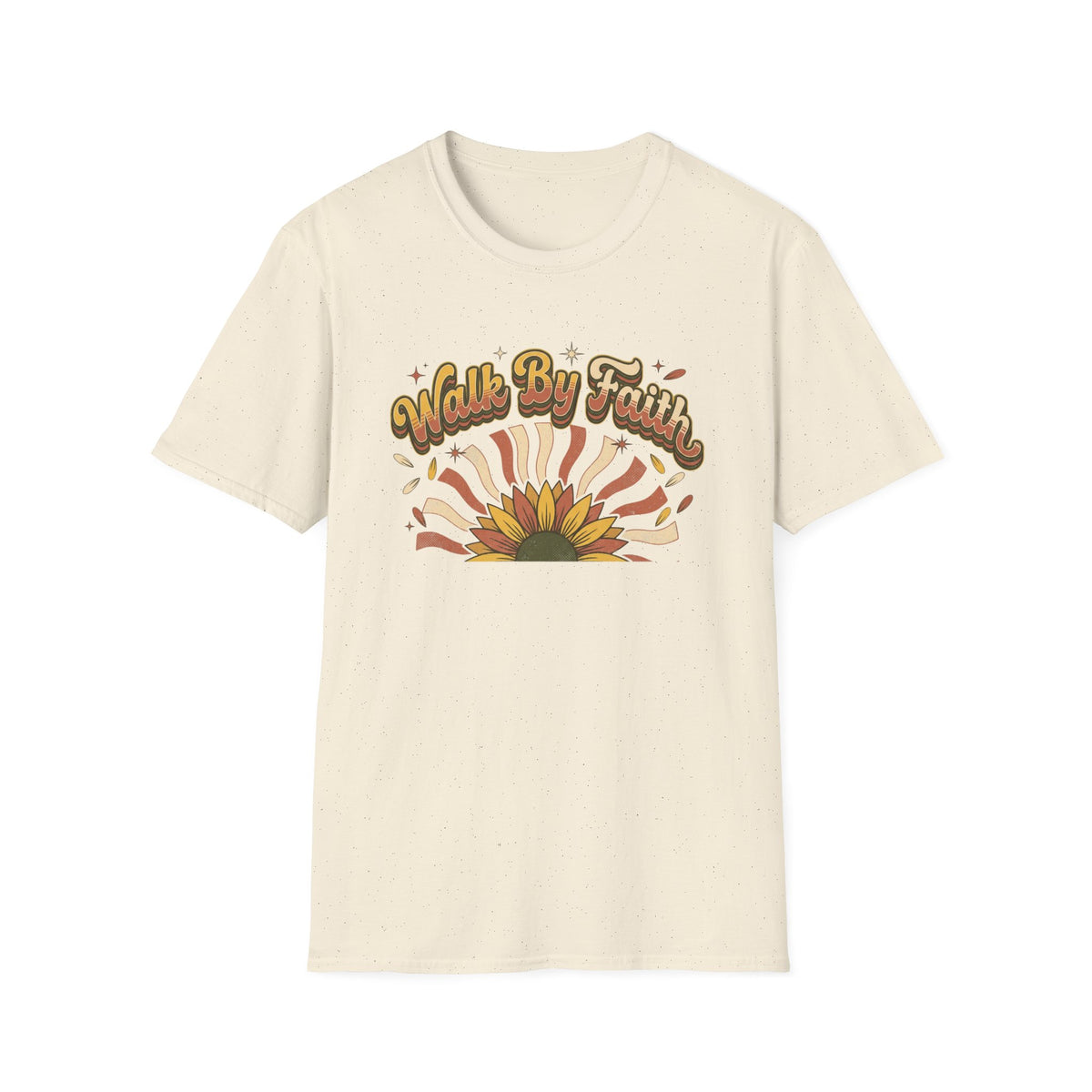 Walk by Faith Christian Sunflower Graphic T-Shirt
