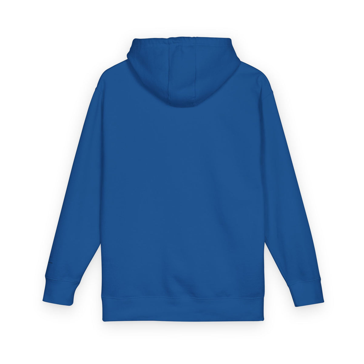 Minimal Cross Hoodie — Small Chest & Sleeve Faith Graphic