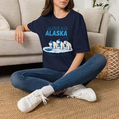 Juneau Alaska Polar Bears T-Shirt — 'Watch Out For Ice Holes' Cute Arctic Souvenir