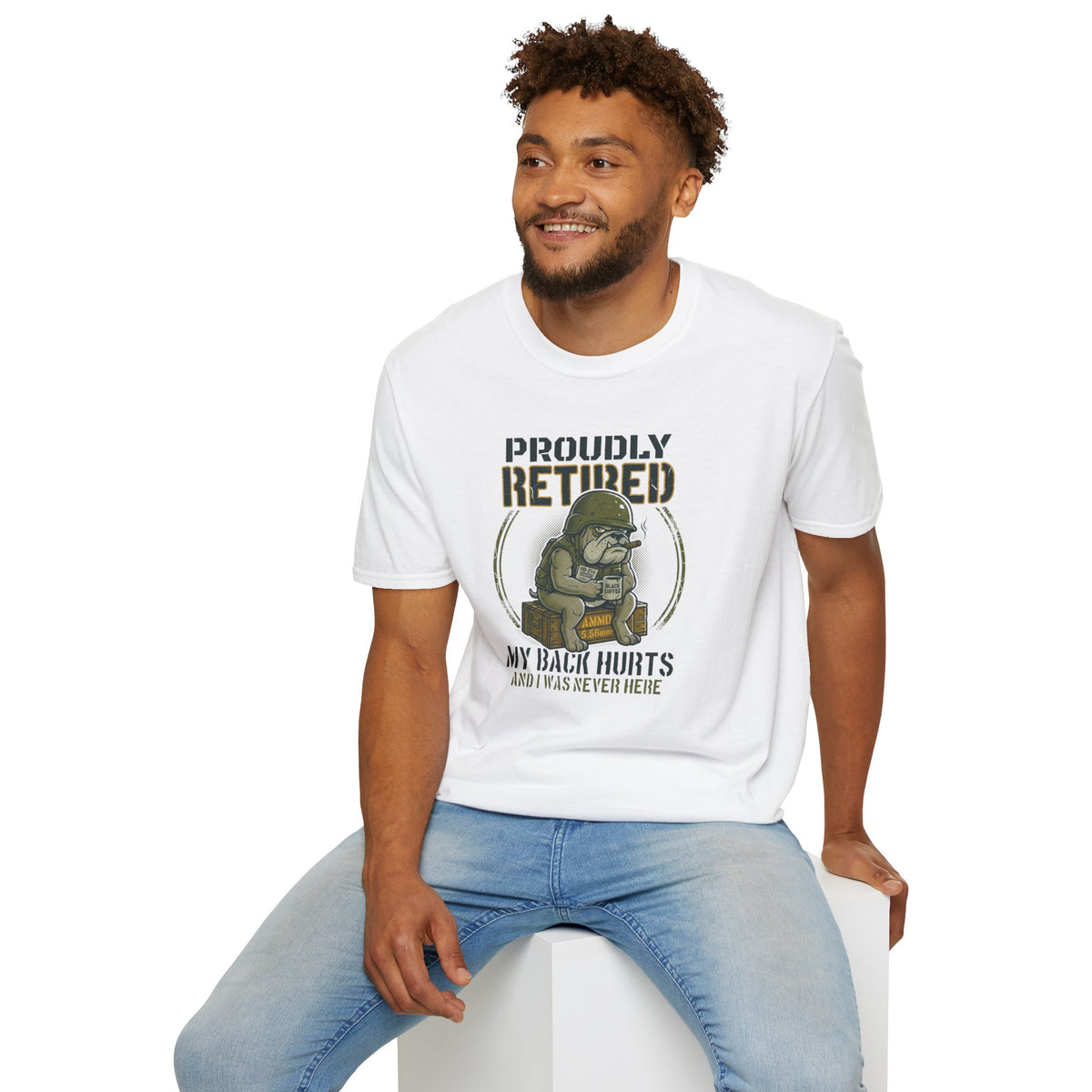 Proudly Retired My Back Hurts T-Shirt - Funny Veteran Retirement Gift T Shirt