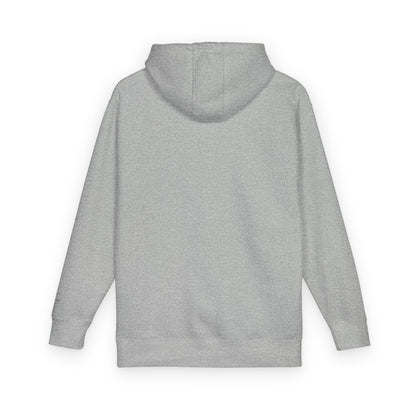 Minimal Cross Hoodie — Small Chest & Sleeve Faith Graphic