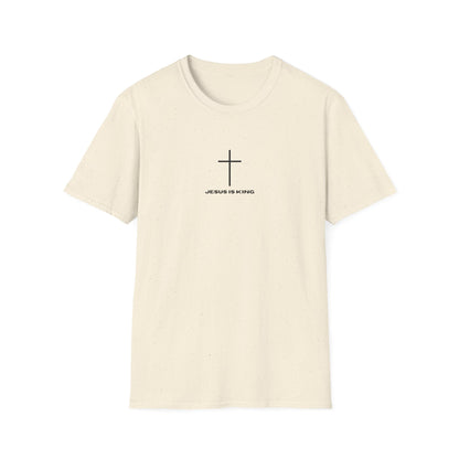 Minimal Cross “JESUS IS KING” Christian Faith Tee