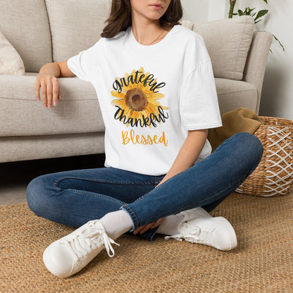 Grateful Thankful Blessed Sunflower T-Shirt