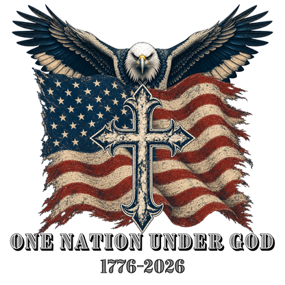 Patriotic Eagle Cross T‑Shirt — American Flag Faith Graphic