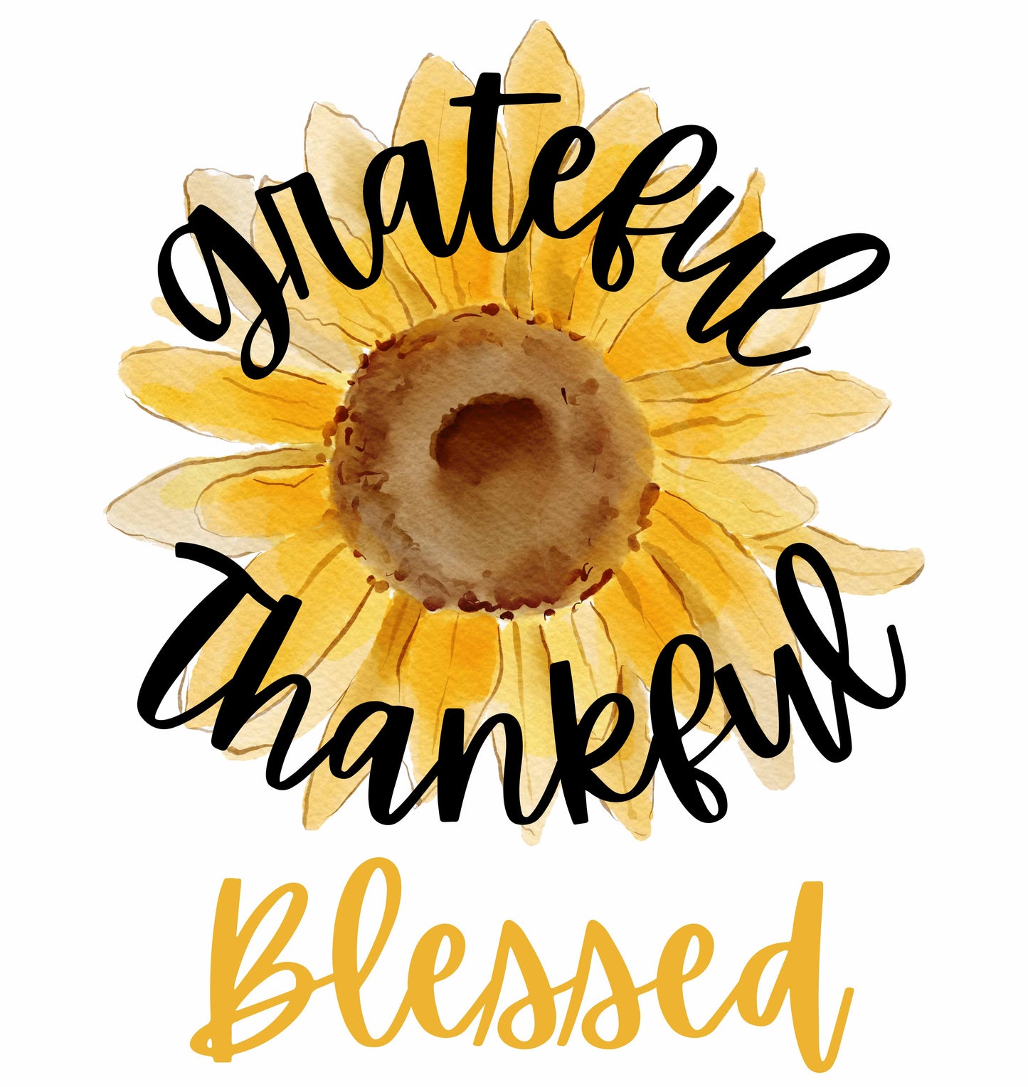 Grateful Thankful Blessed Sunflower T-Shirt