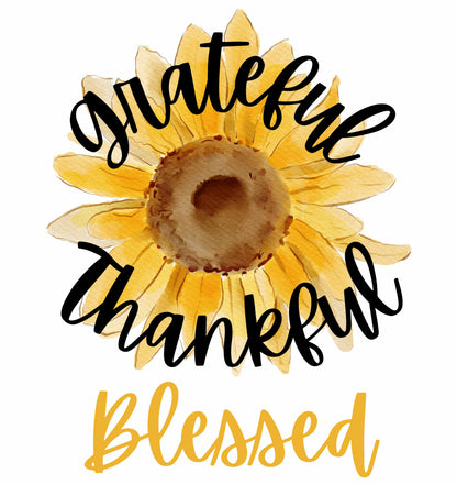 Grateful Thankful Blessed Sunflower T-Shirt